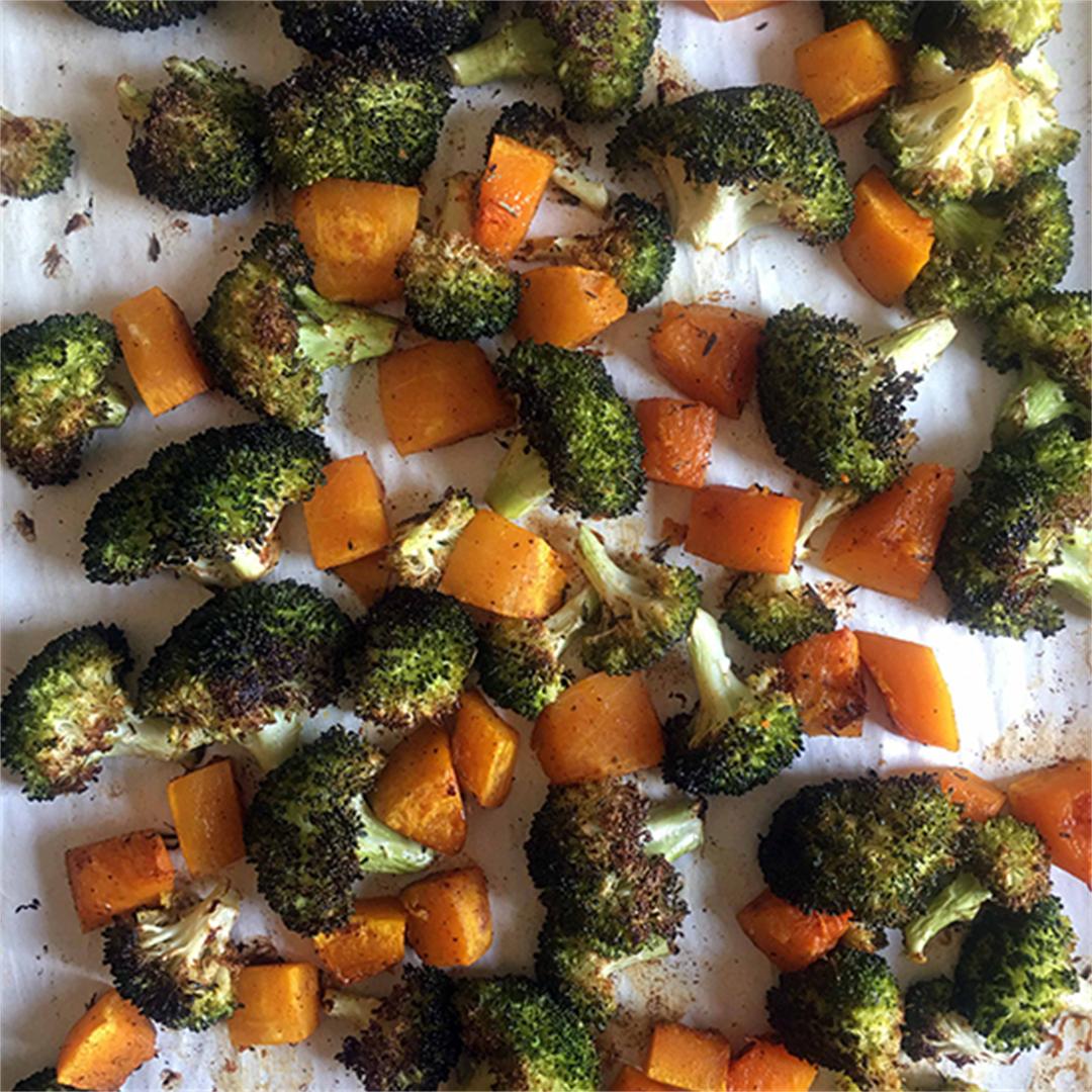 Low Carb Roasted Broccoli and Butternut Squash