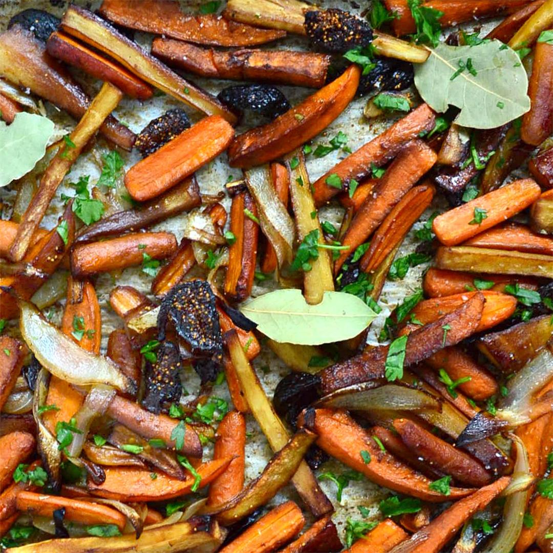 Roasted Carrot and Fig Tzimmes