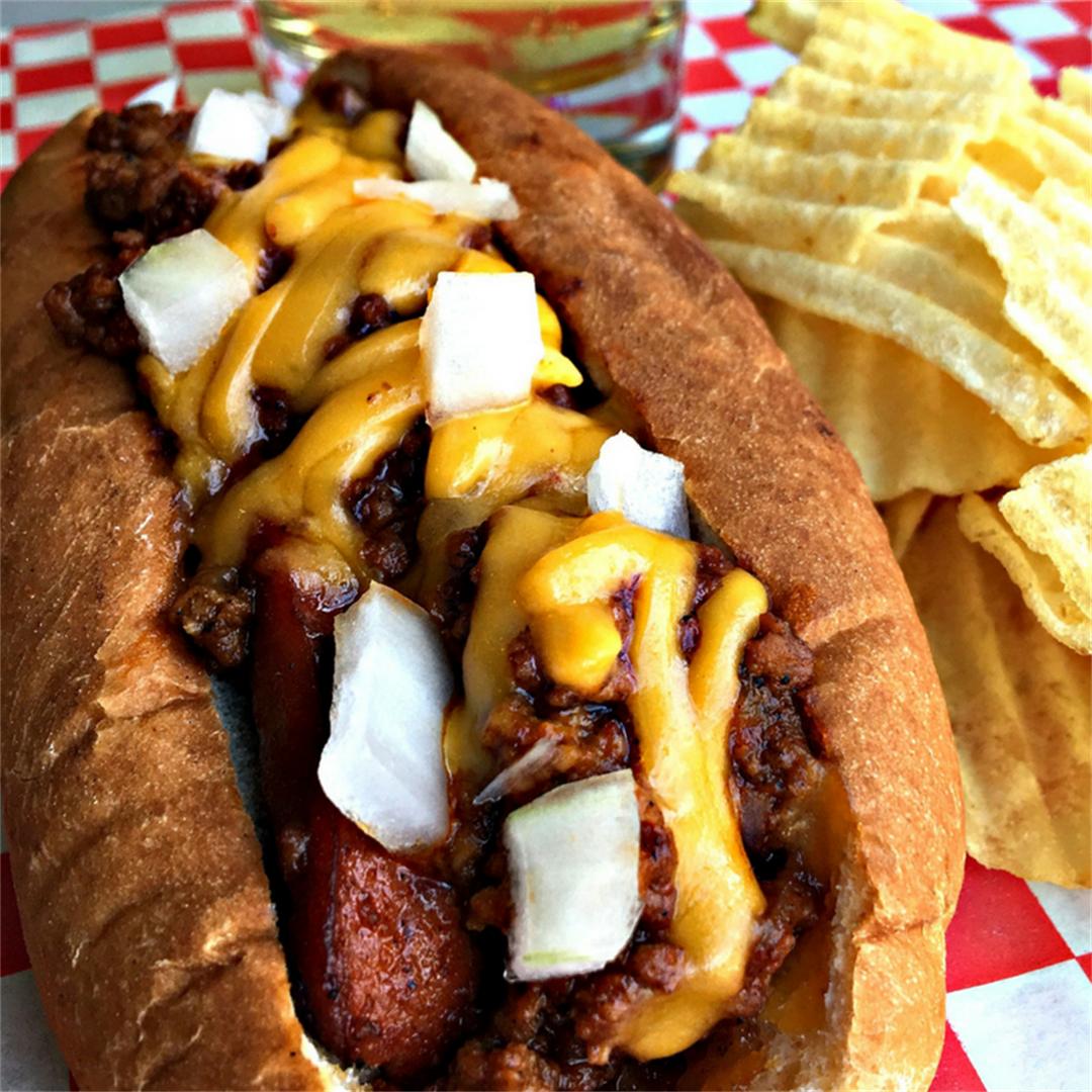 The Columbian Style Hot Dog is made with simple ingredients inc