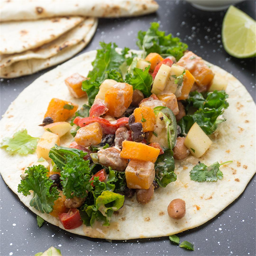 Vegetarian Tacos with Black Beans and Butternut Squash