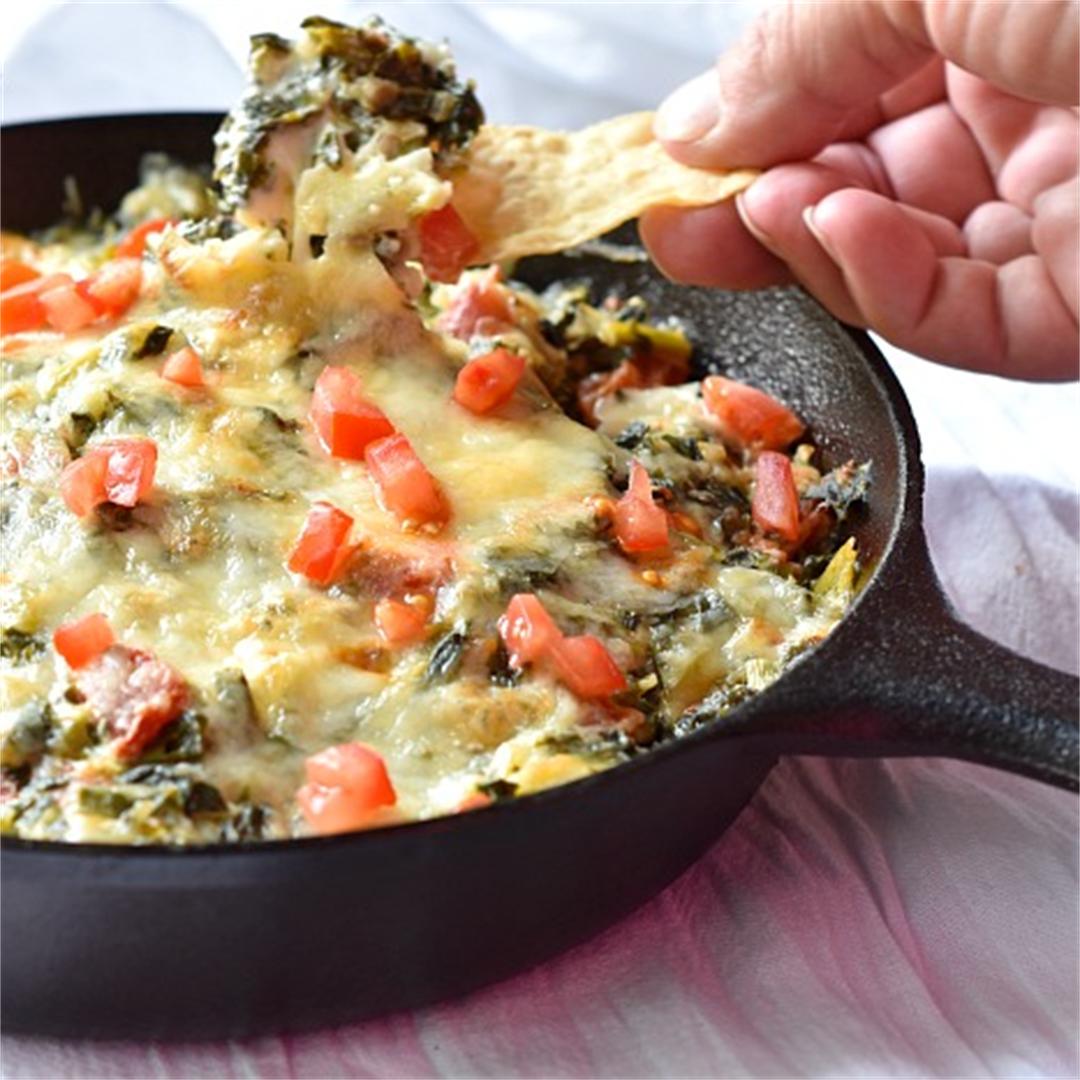 Collard Greens Dip is Cheesy Southern Goodness