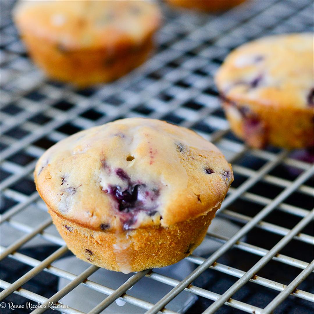 Wild Blackberry Muffins with Lemon Glaze