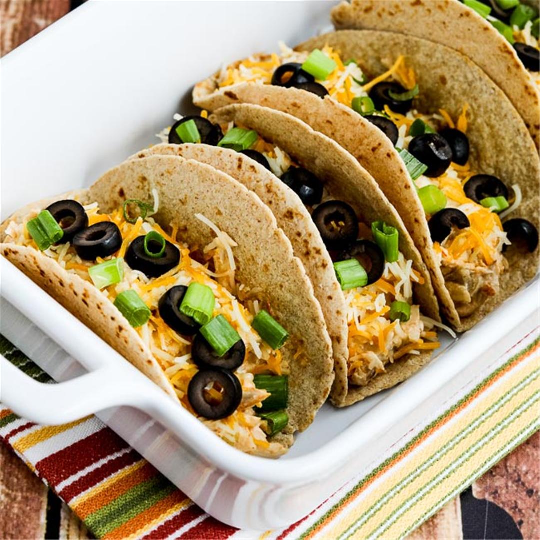 Instant Pot or Slow Cooker Low-Carb Cheesy Chicken Tacos
