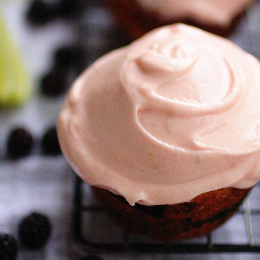 Blackberry-lime cupcakes