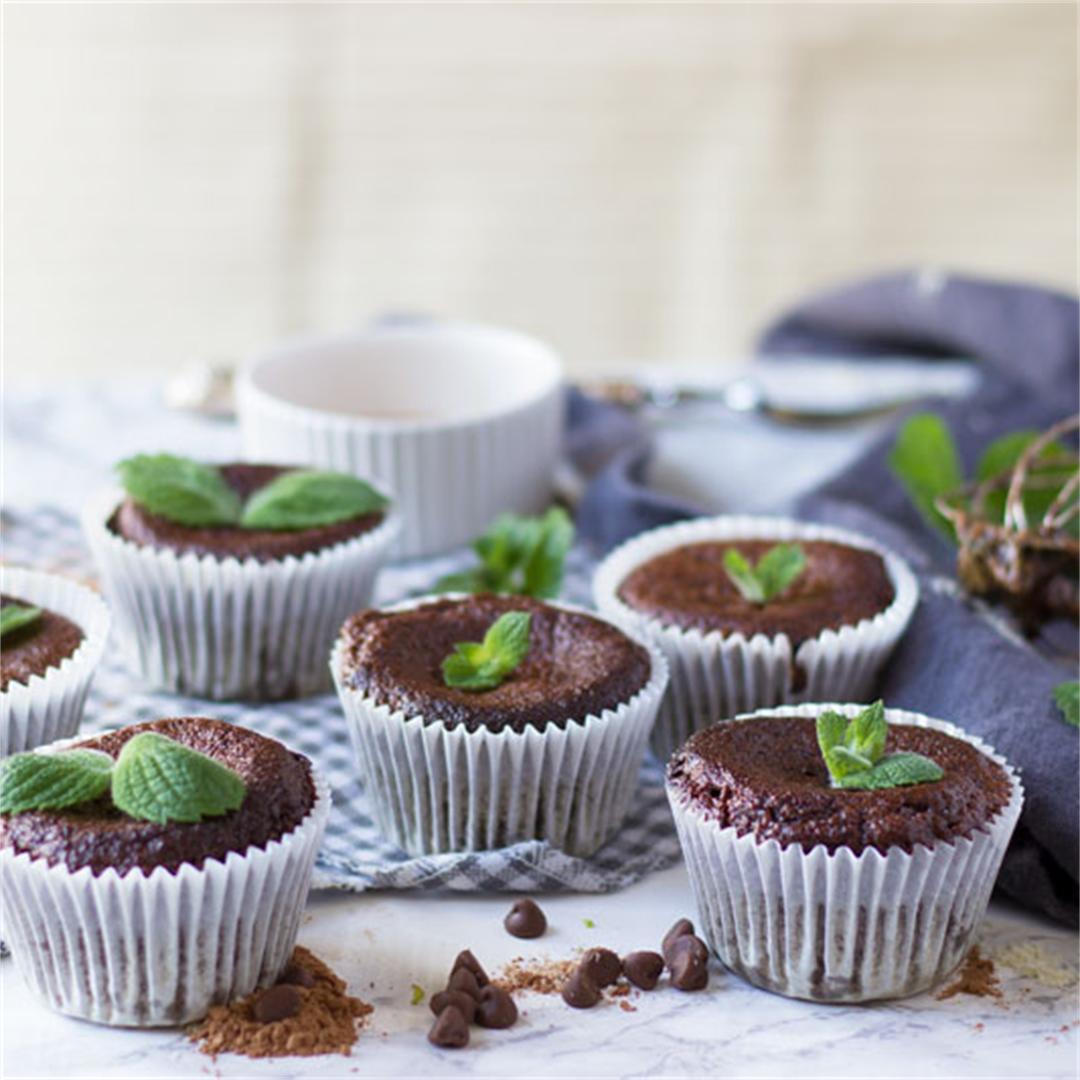 flourless mint chocolate courgette muffins