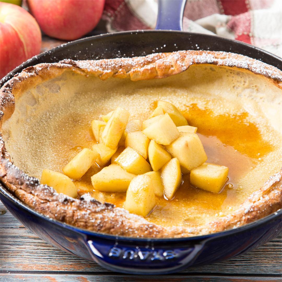 Spiced Dutch Baby Pancake with Apple-Maple Topping