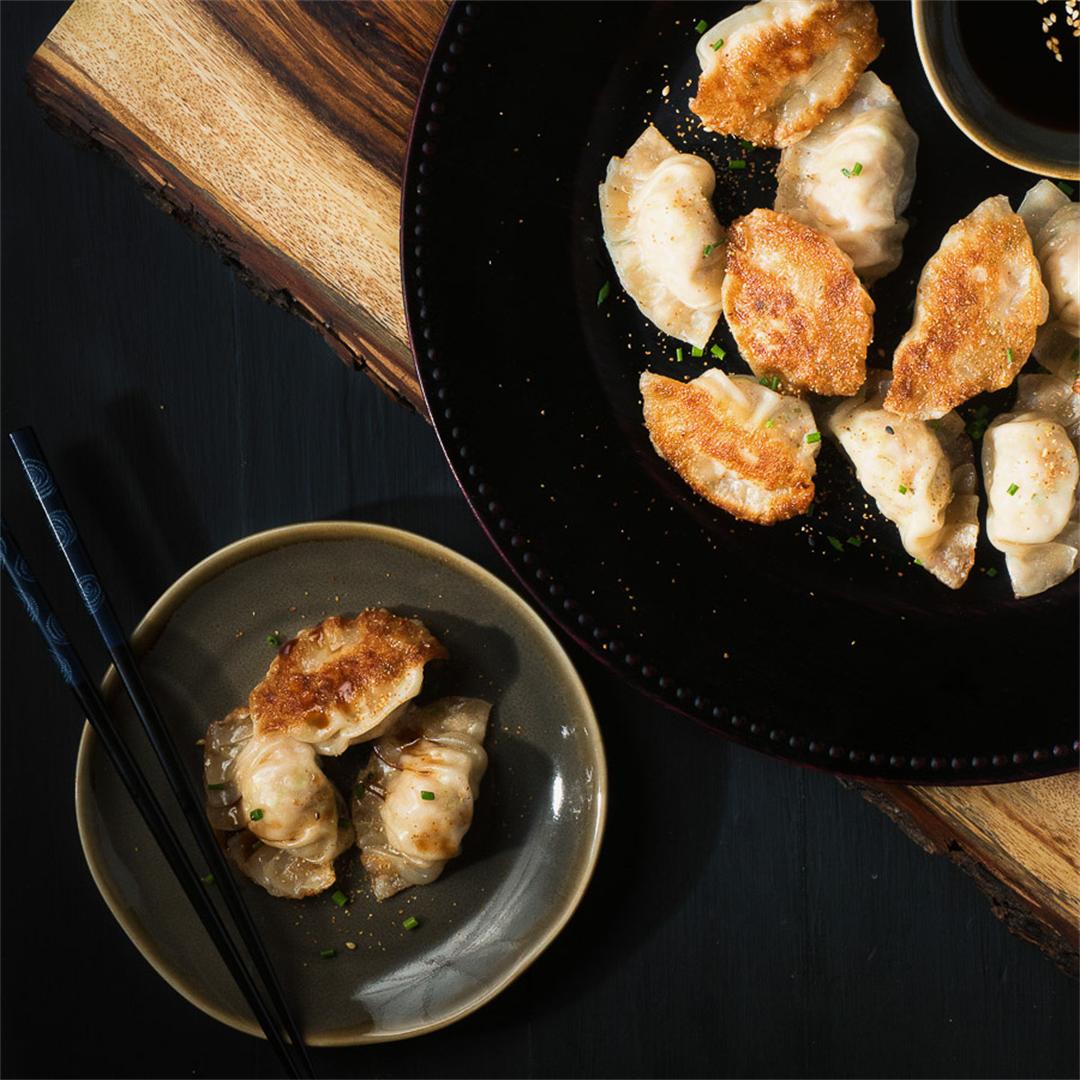 Handmade Japanese gyoza are a delicious treat and fun to make.
