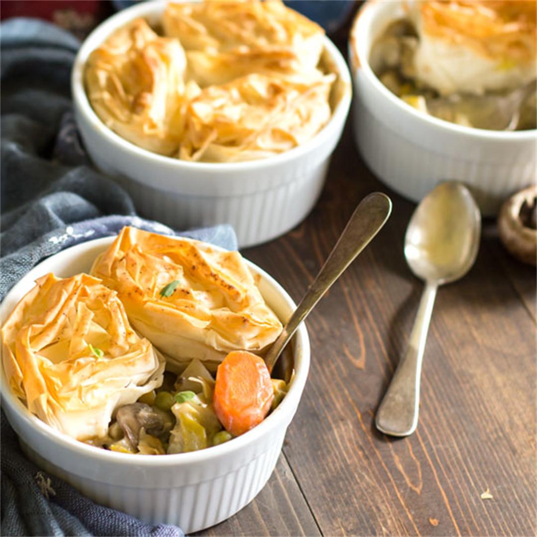 Easy Vegetable Pot Pie with Fillo Crust