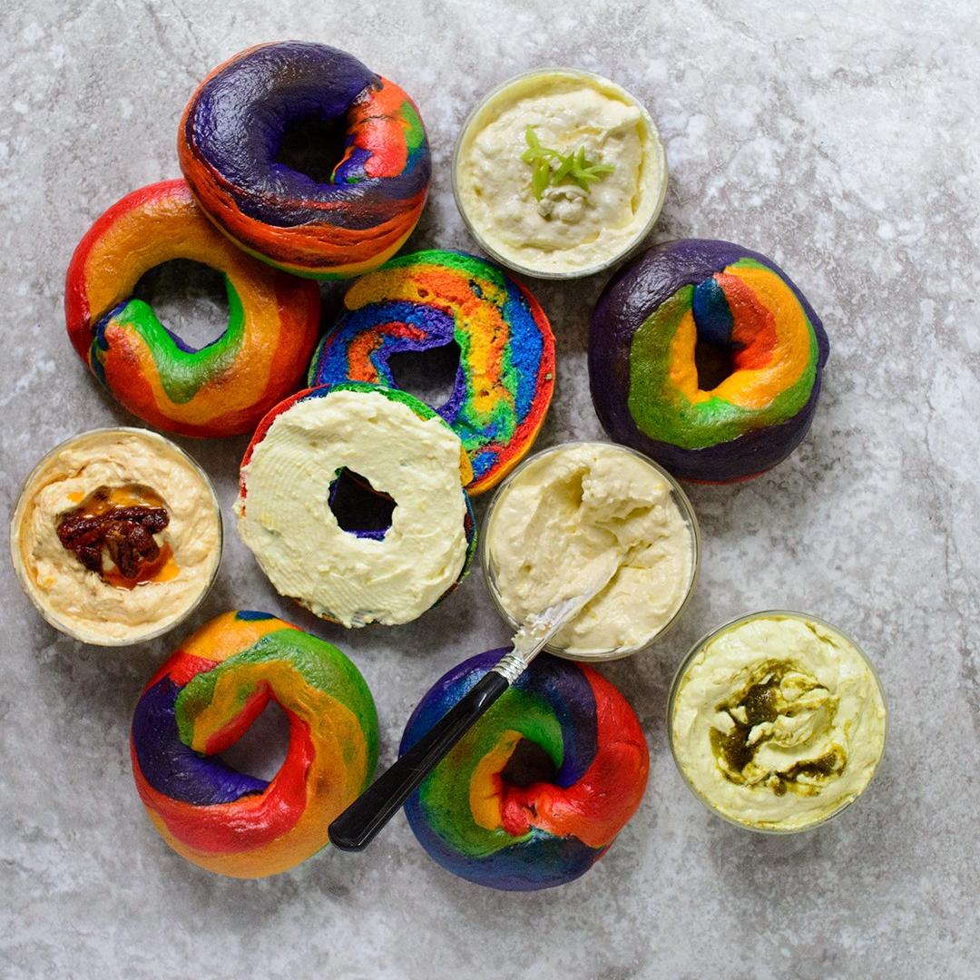 How to make rainbow bagels