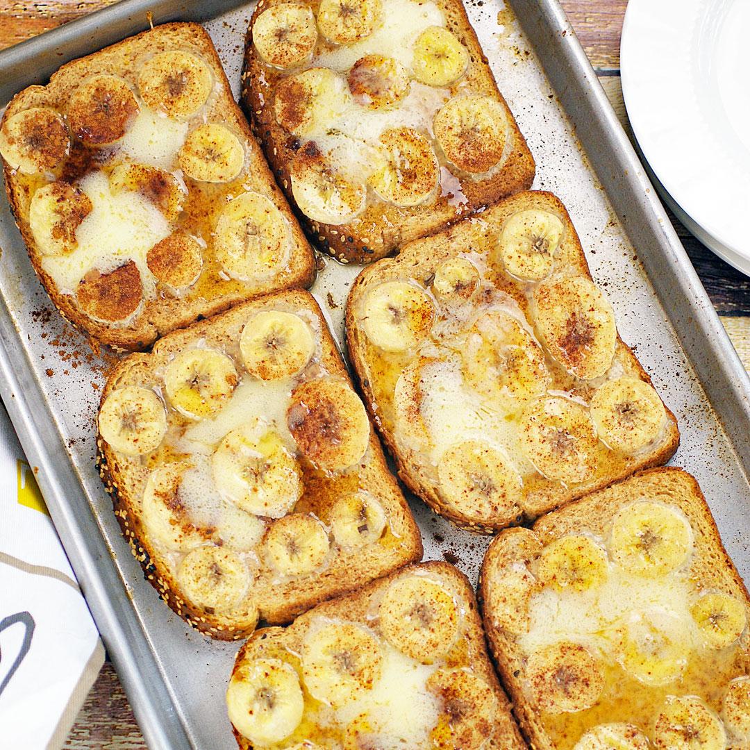 Baked Pumpkin French Toast with Bananas