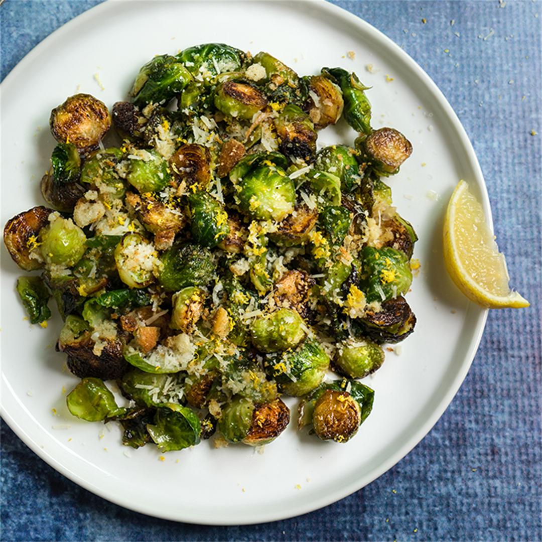 Pan-roasted Brussels sprouts with lemon, garlic and cumin