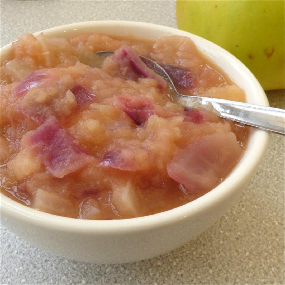Home Made Apple Sauce with Braised Onions
