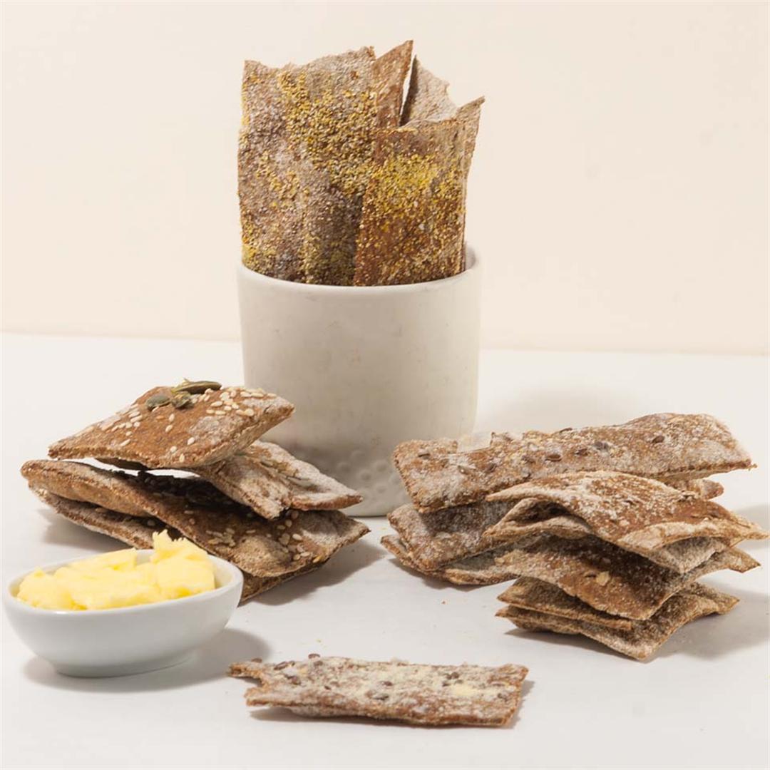 Traditional crispbread baked on rye and whole wheat. Carefully