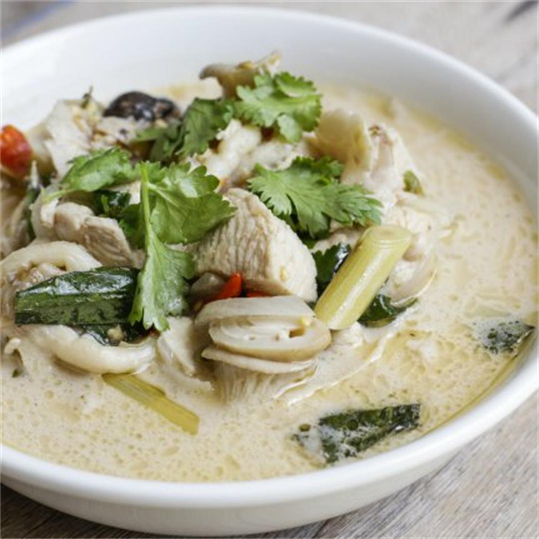Spicy Coconut Soup with Bok Choy and Mushrooms