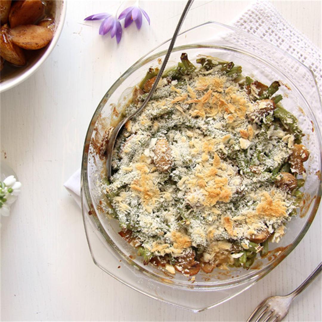Healthy Green Bean Casserole with Mushrooms