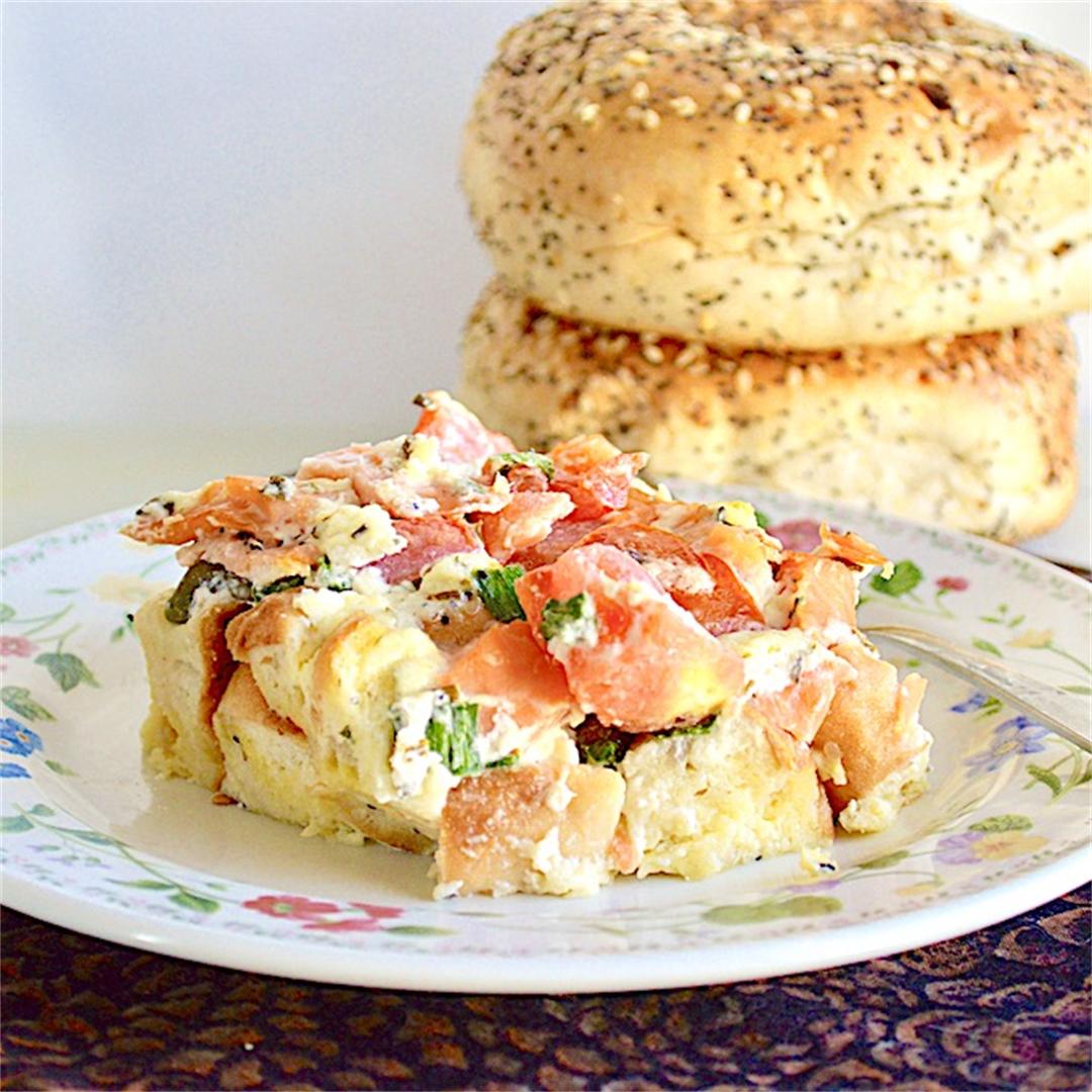 Everything Bagel and Lox Breakfast Casserole