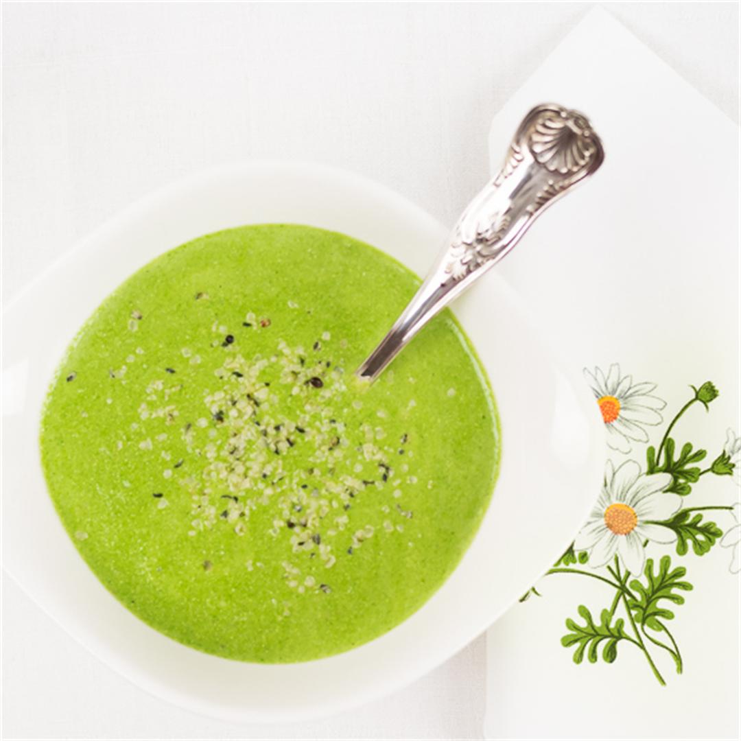 Raw Spinach Soup With Cashews and Lemon Zest