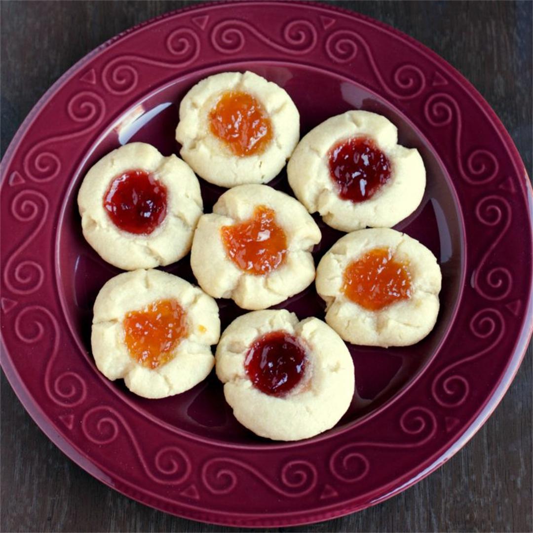 Jam Thumbprint Cookies – Egg Less Jam Cookies