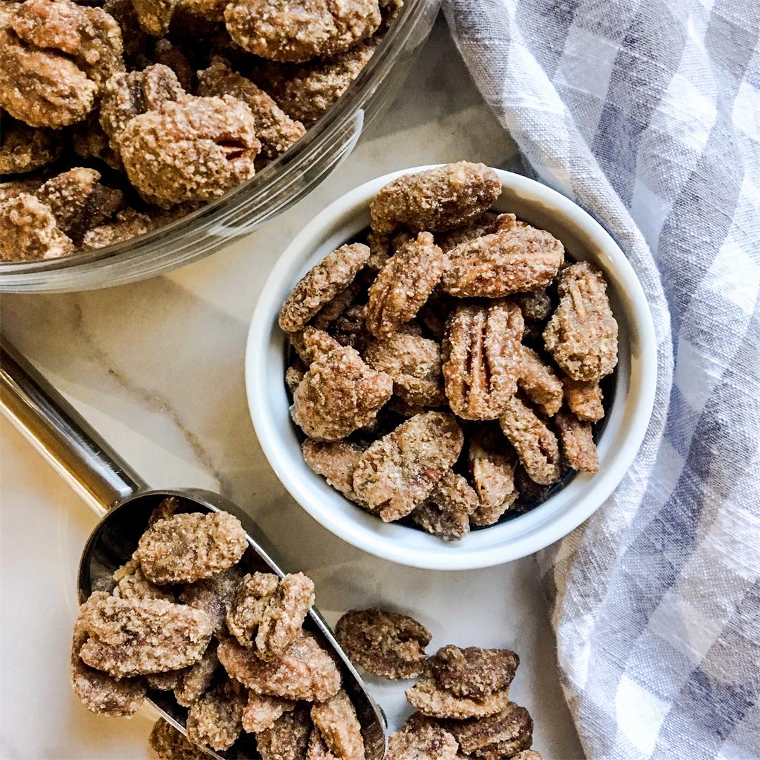 Slow Cooker Sugar & Spice Candied Pecans