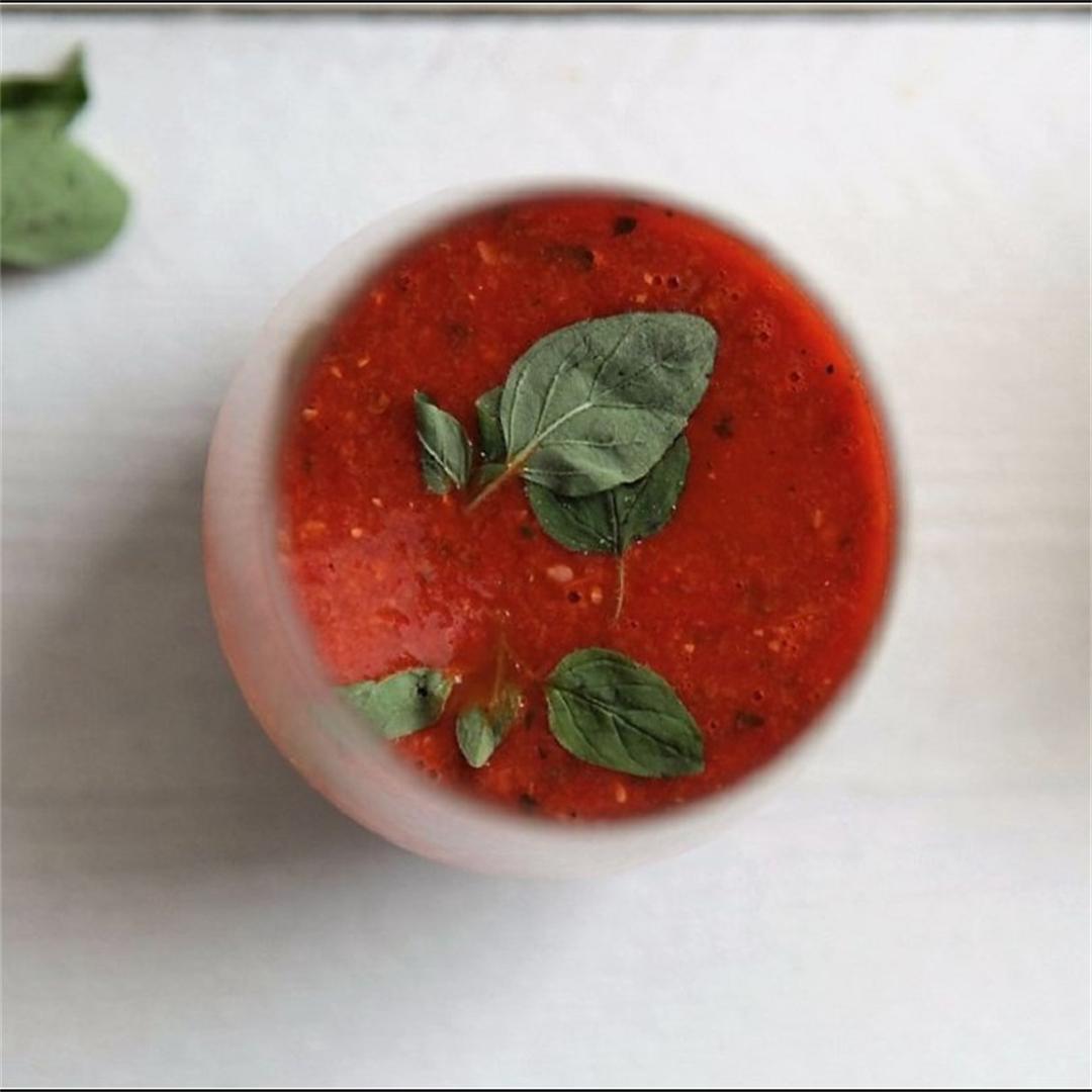 Roasted bell pepper gazpacho