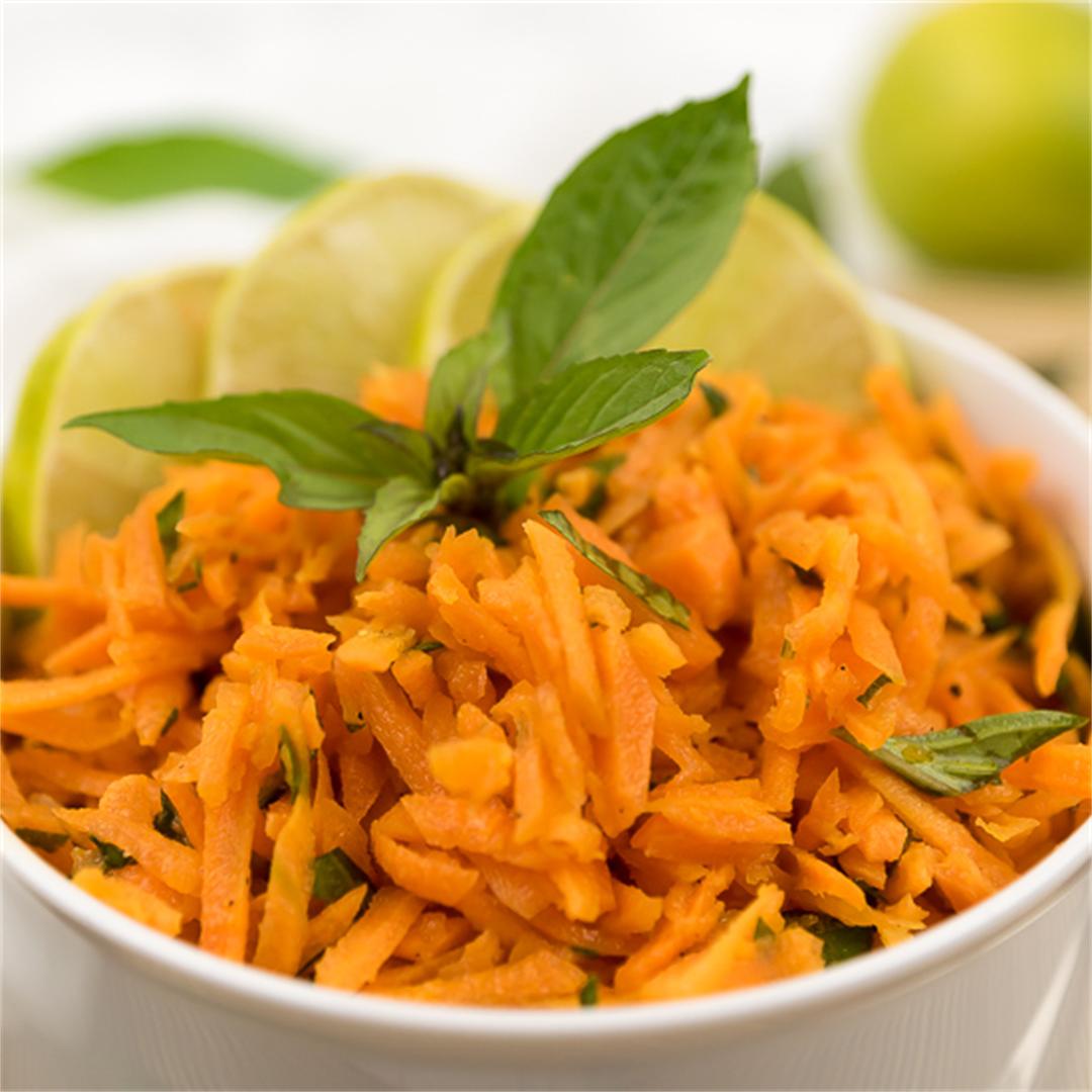 Carrot Salad with Thai Basil, Lime, and Roasted Sesame Oil