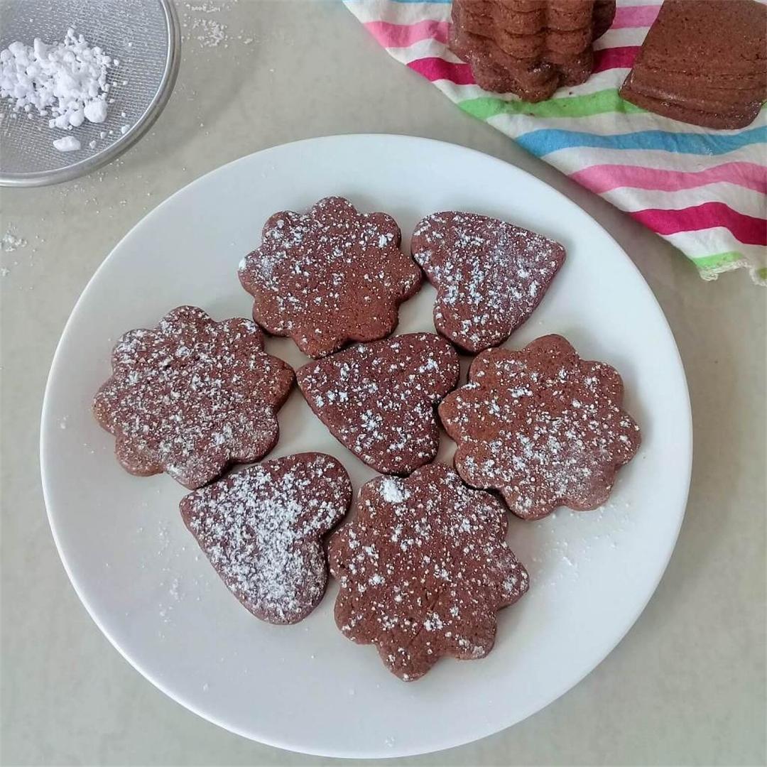Easy cut out chocolate cookies or biscuits