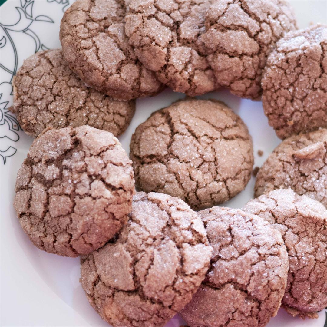 The BEST Ginger Chocolate Crinkle Cookies (Egg less Recipe)