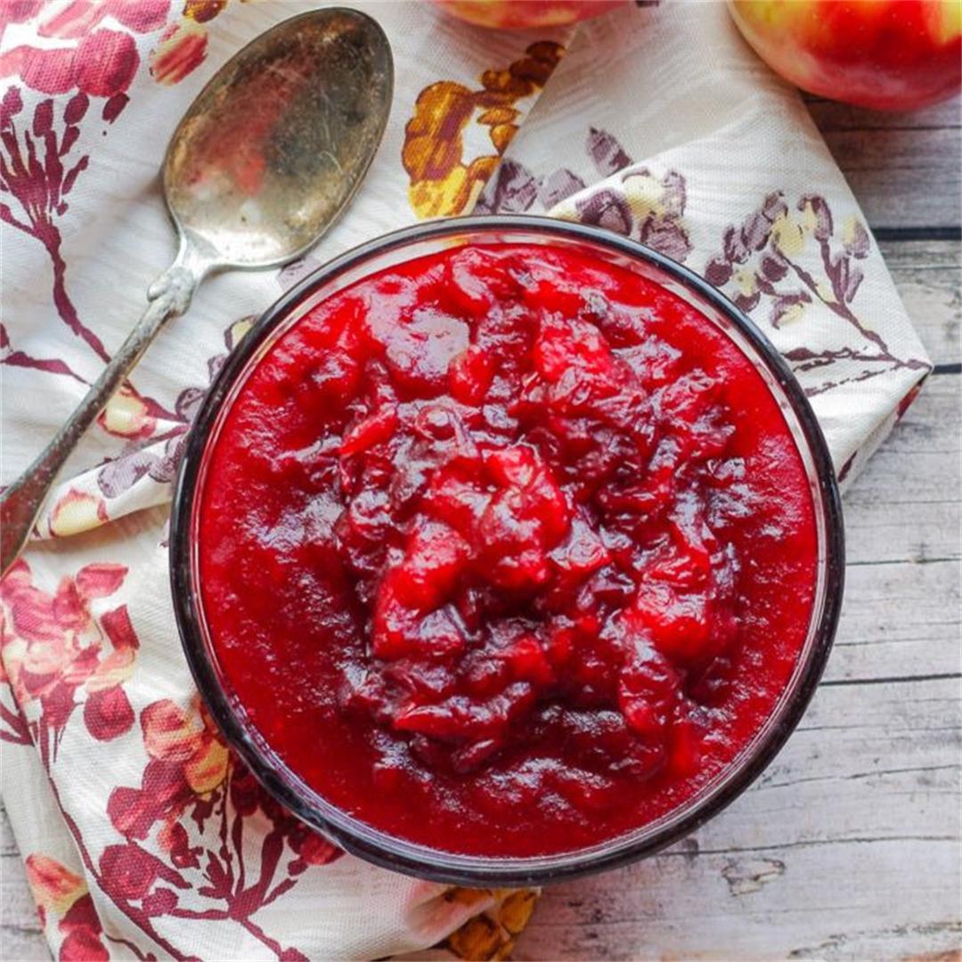 Homemade Cranberry Sauce with Apples