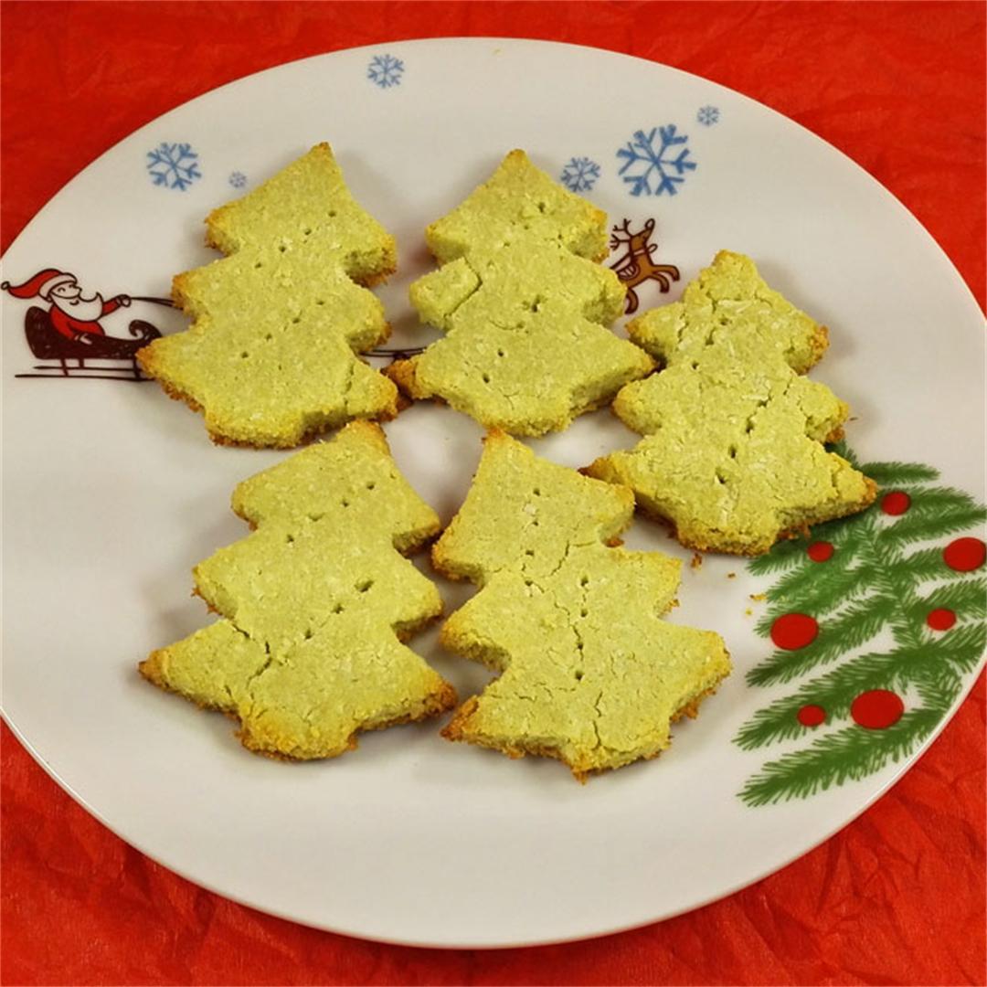 Crispy Matcha Christmas Cookies