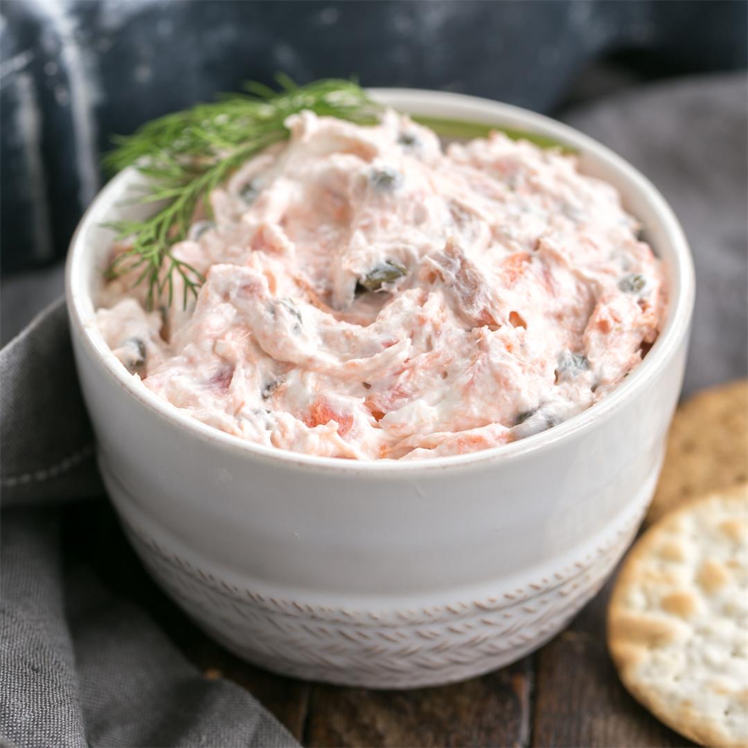 Easy, 5-Ingredient Smoked Salmon Dip with Capers