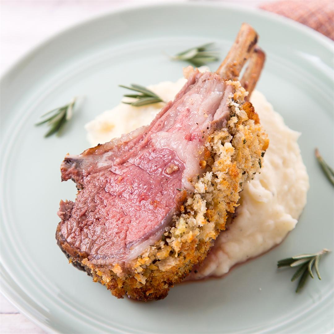 Rack of Lamb with Parmesan-Rosemary Crust