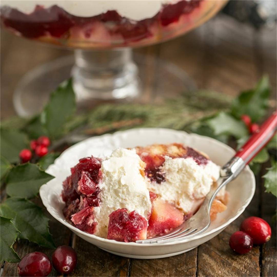 Easy, festive, elegant Cranberry Cheesecake Trifle