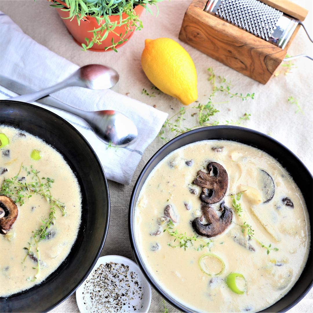 Cream of Mushroom Tarragon Soup