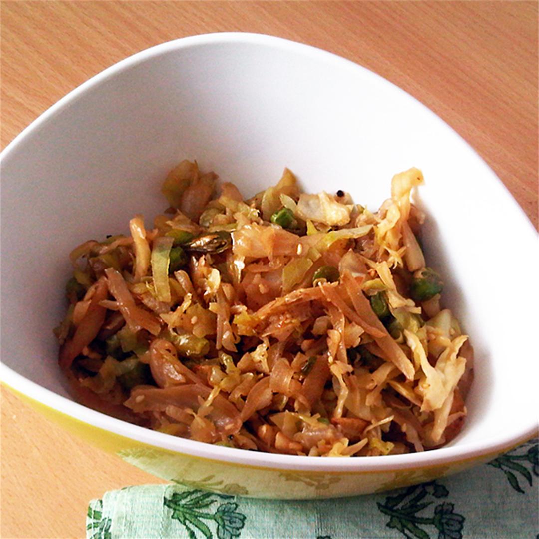 Cabbage Peas with Honey Soy Dressing