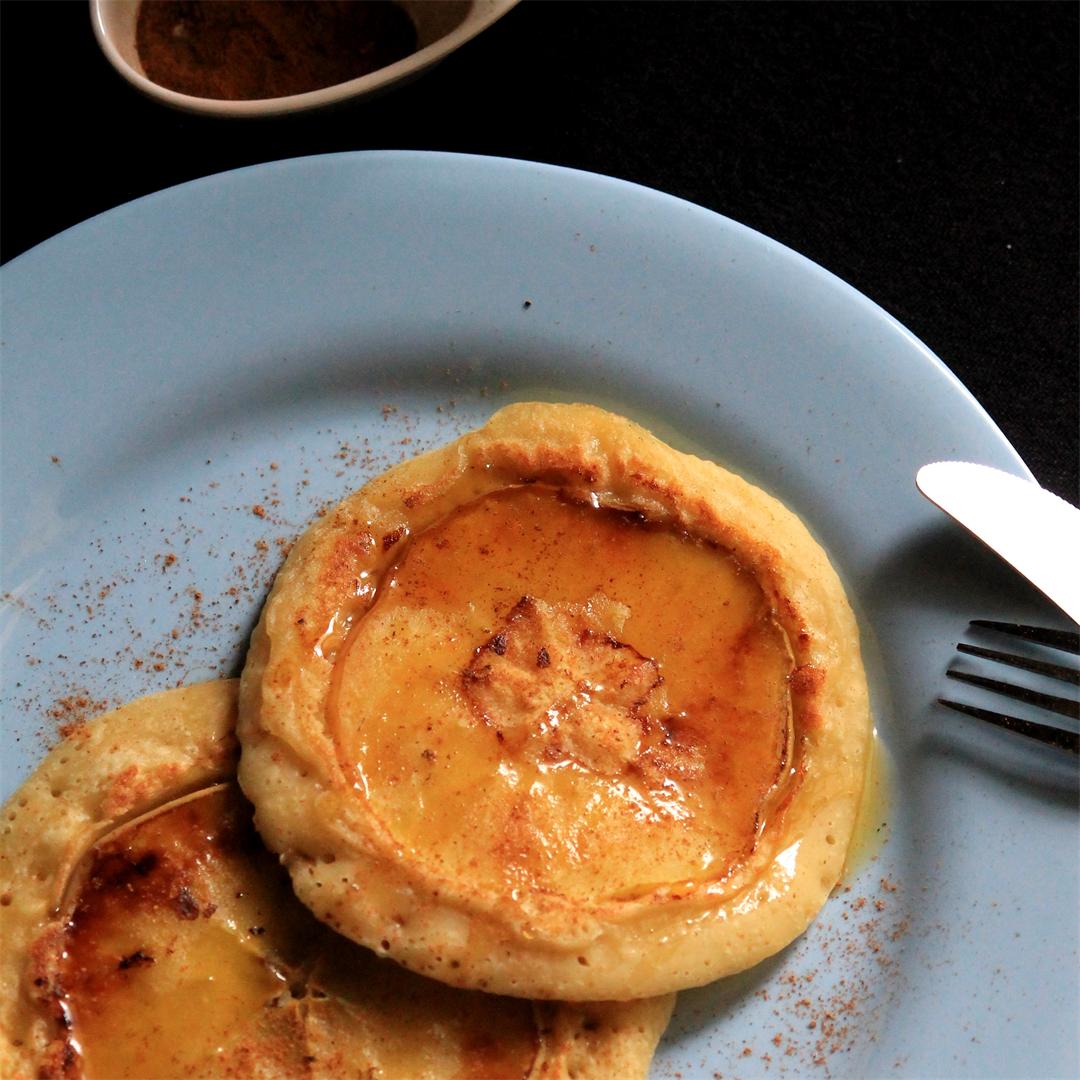 Eggless Apple Upside Down Pancake