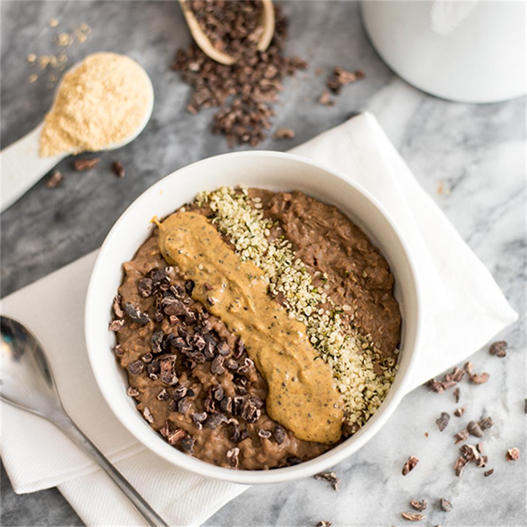 Chocolate Peanut Butter Low Carb Oatmeal
