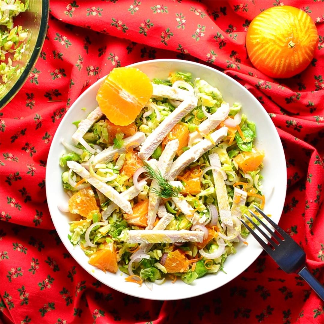 Cured Sprouts Salad with Clementines and Turkey