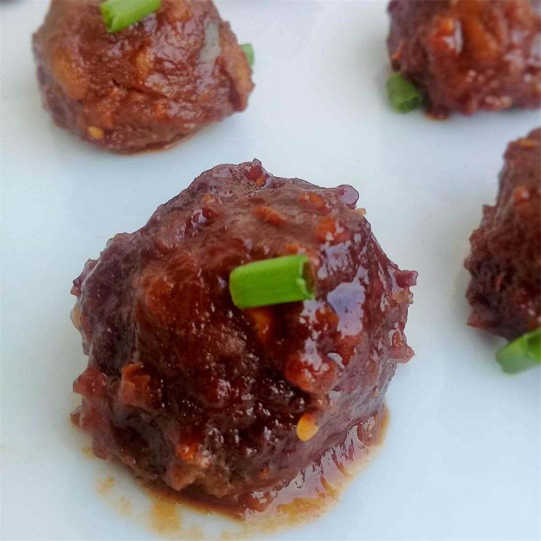 Beef meatballs with ginger garlic glaze