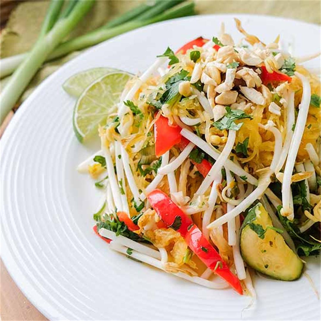 Easy Vegan Spaghetti Squash Pad Thai Recipe