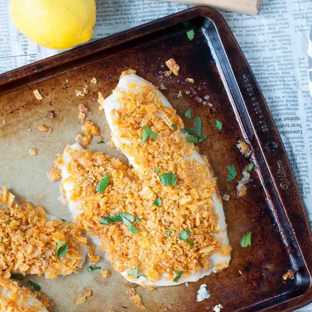 Best Potato Chip Crusted Baked Fish