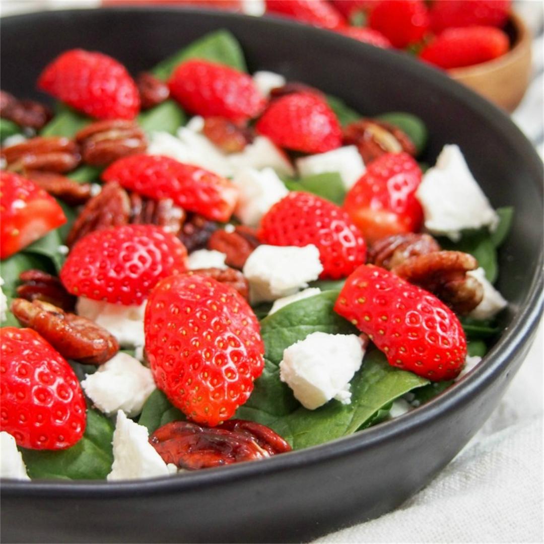 Strawberry spinach feta salad