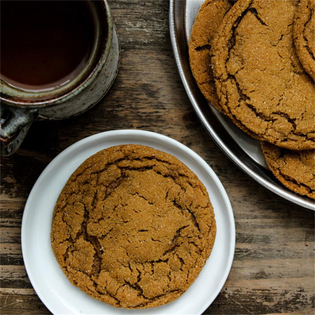 Chewy Five Spice Ginger Molasses Cookies