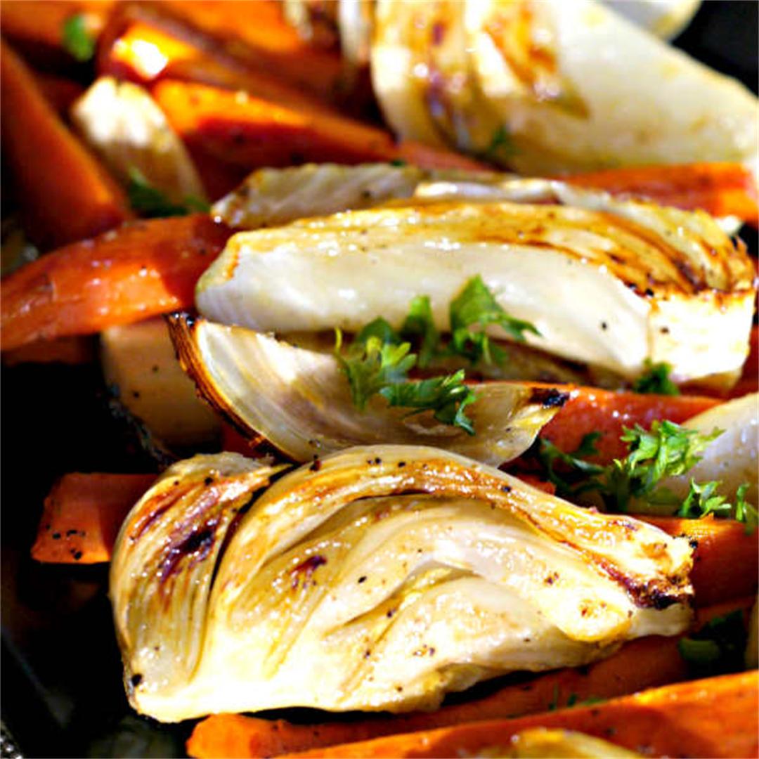 Simply Roasted Fennel with Carrots