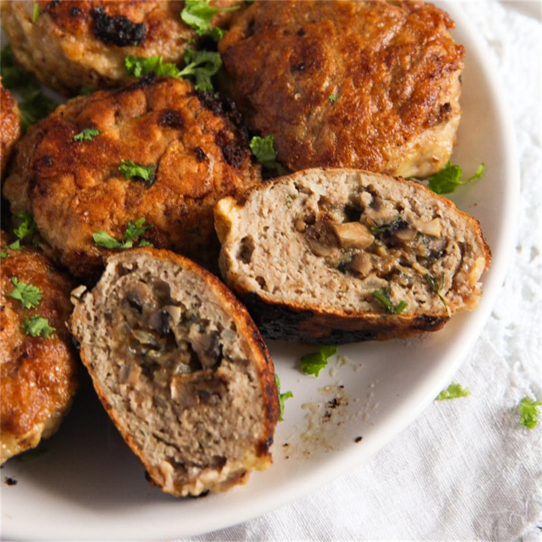 Skillet Mushroom Stuffed Meatballs with Herbs – Polish Recipe