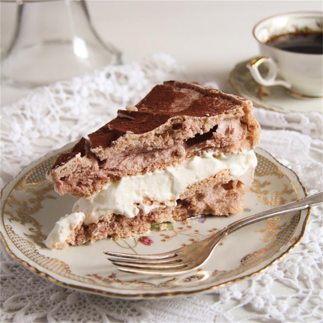 Meringue Cake with Mascarpone – Polish Bezowy Torte