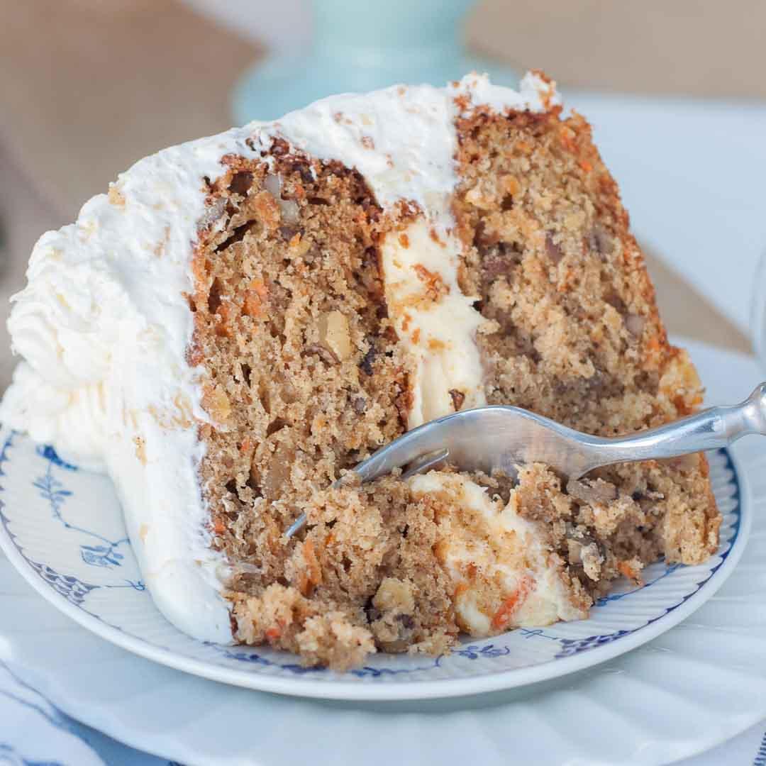 Pineapple Carrot Cake with Pineapple Whipped Cream Frosting