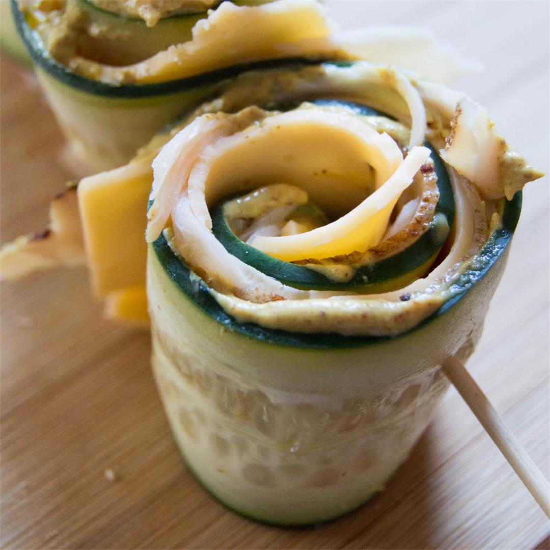 Turkey and Cheese Cucumber Roll-Ups