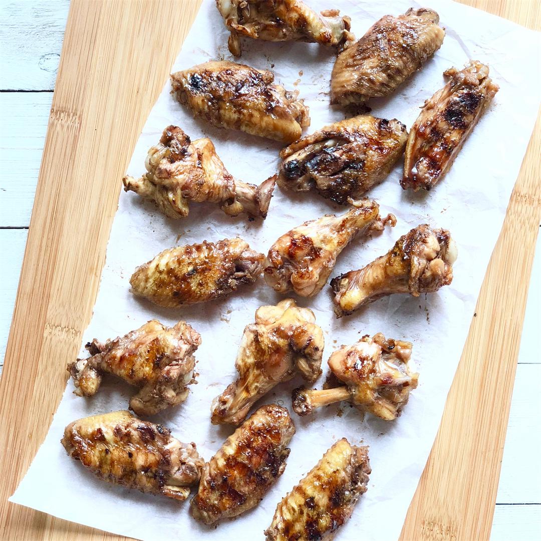 Grilled Chicken Wings with Pomegranate Glaze