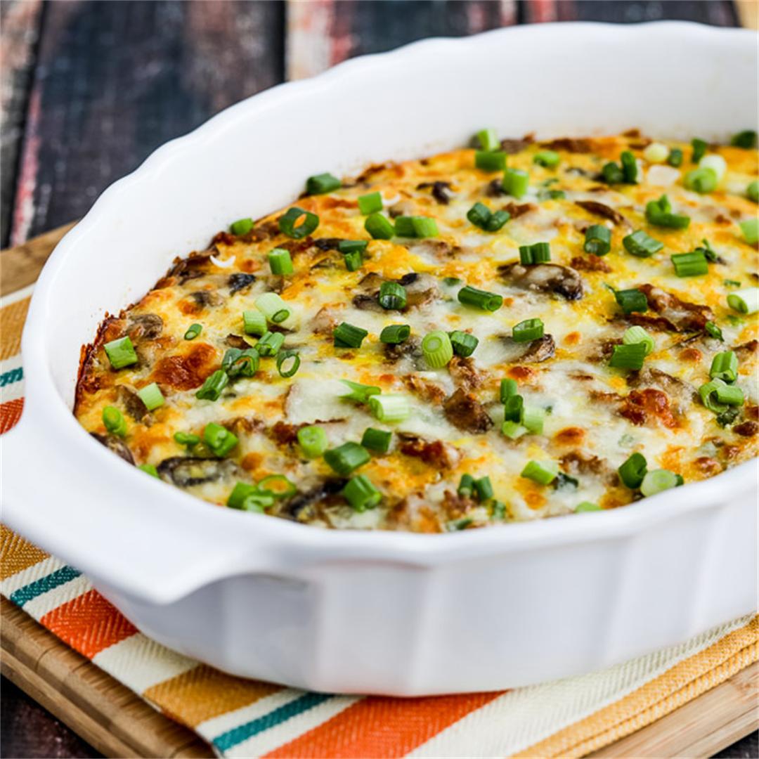 Low-Carb Breakfast Casserole with Italian Sausage & Mushrooms