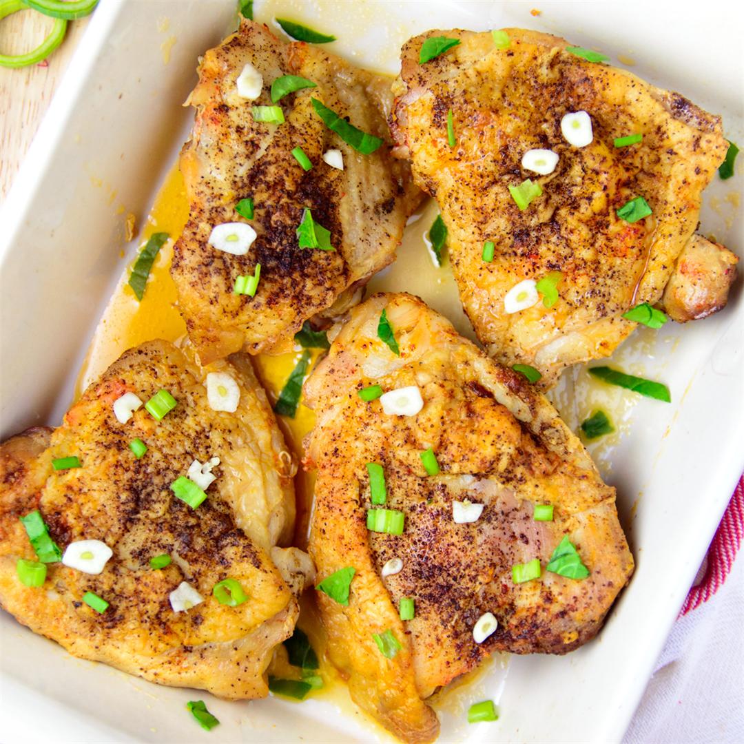Easy Baked Chicken Thighs {Keto, Paleo, Low Carb}